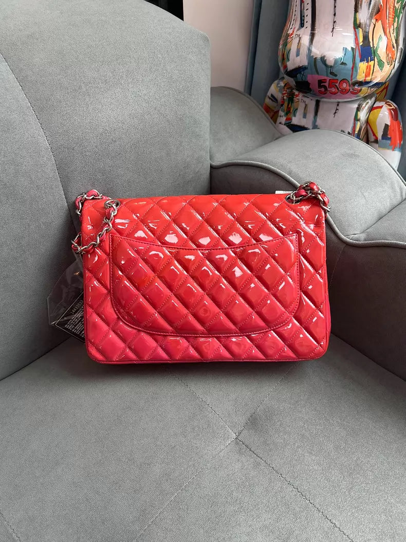 Chanel Chanel cf jumbo red patent leather 14