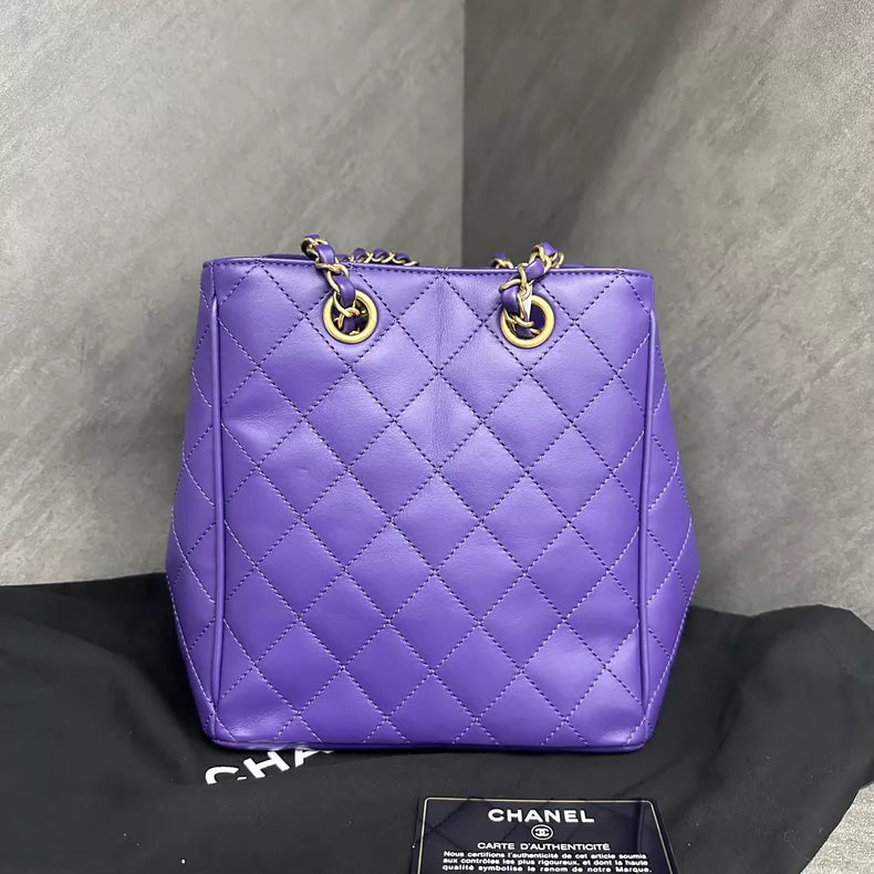 Chanel Chanel 20A purple gold hardware leather
