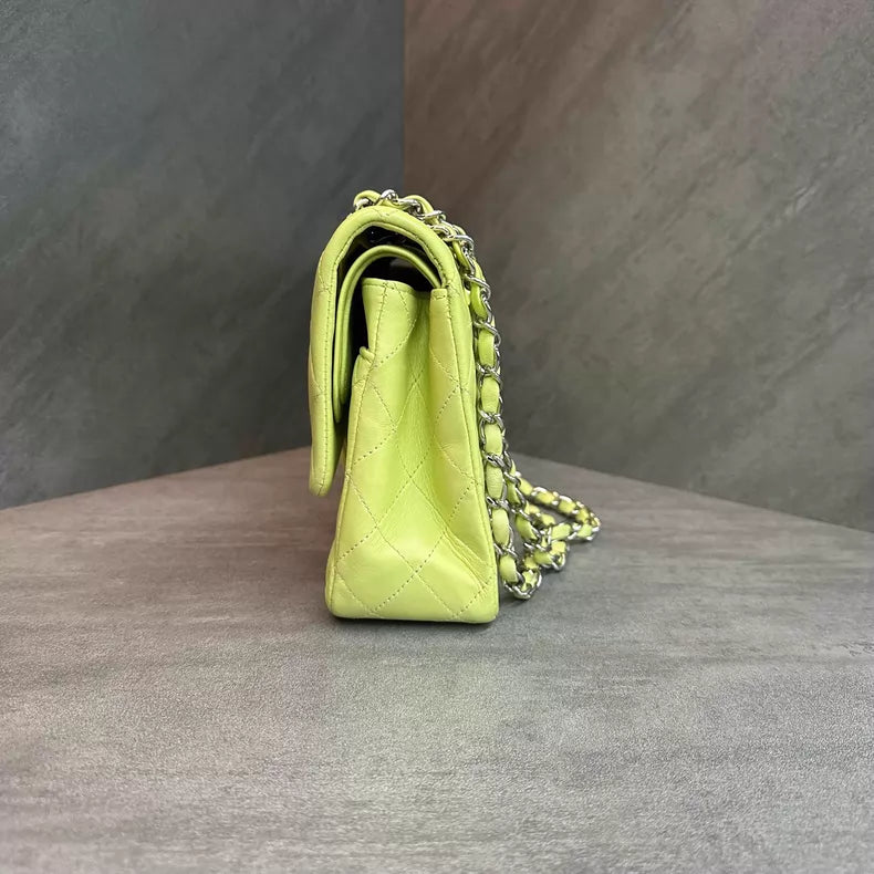 Chanel cf medium green lambskin 14
