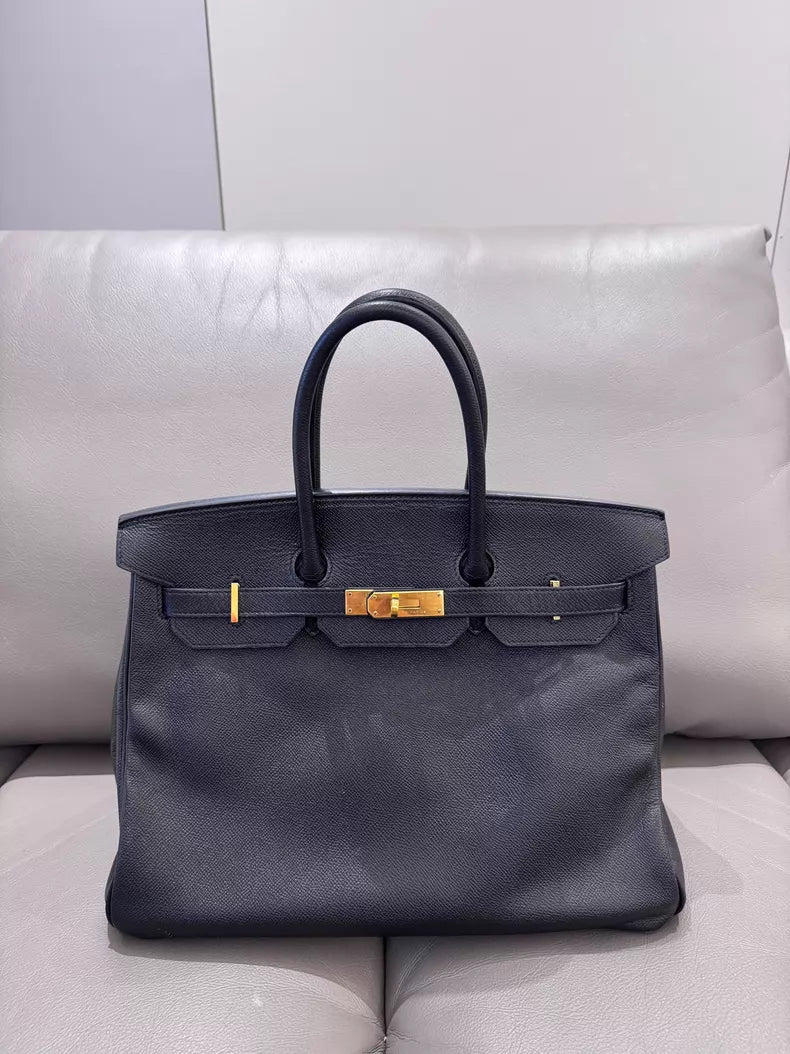 Hermes爱马仕Birkin黑色金扣35尺寸Epson皮T