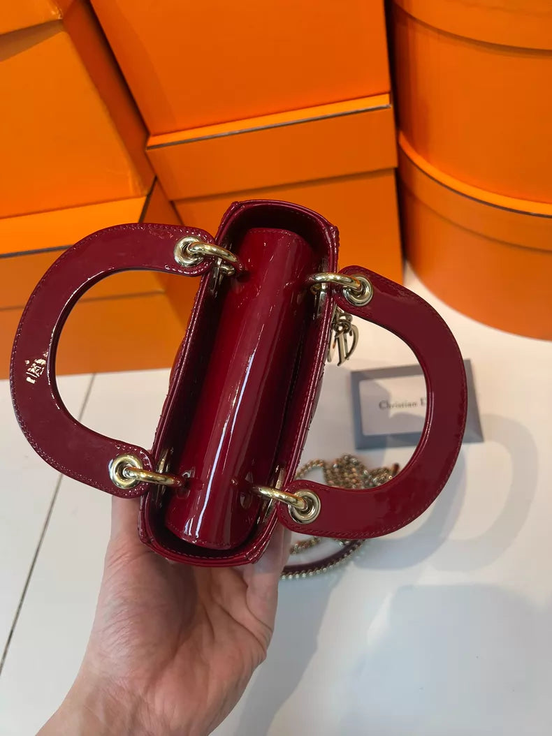 98 Dior /Dior red patent leather Lady Dior