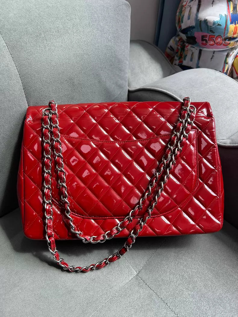 Chanel Chanel cf maxi red patent leather 14