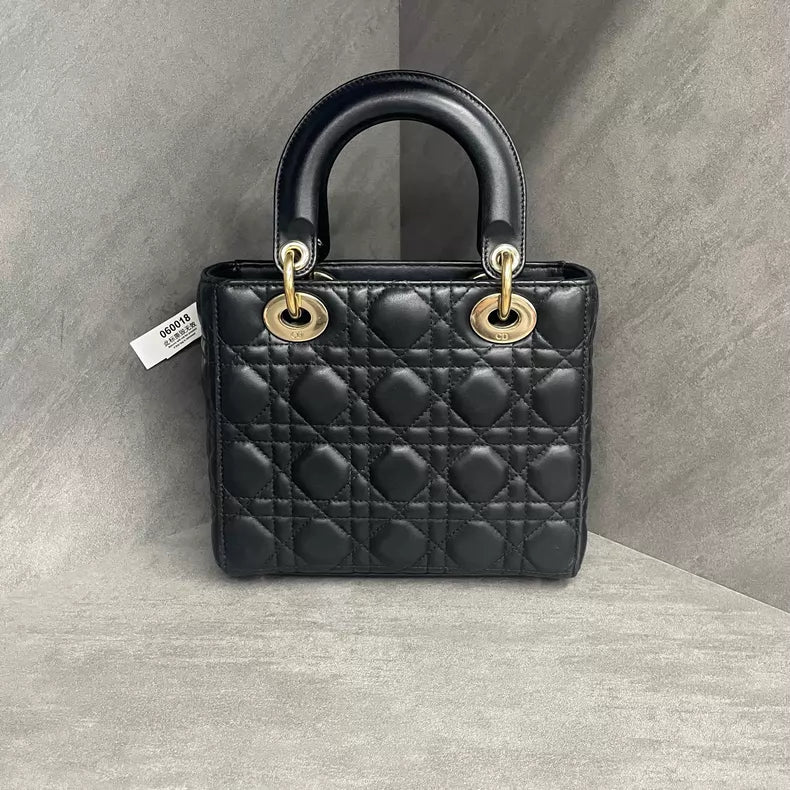 Dior Dior Lady Dior black gold hardware lambskin