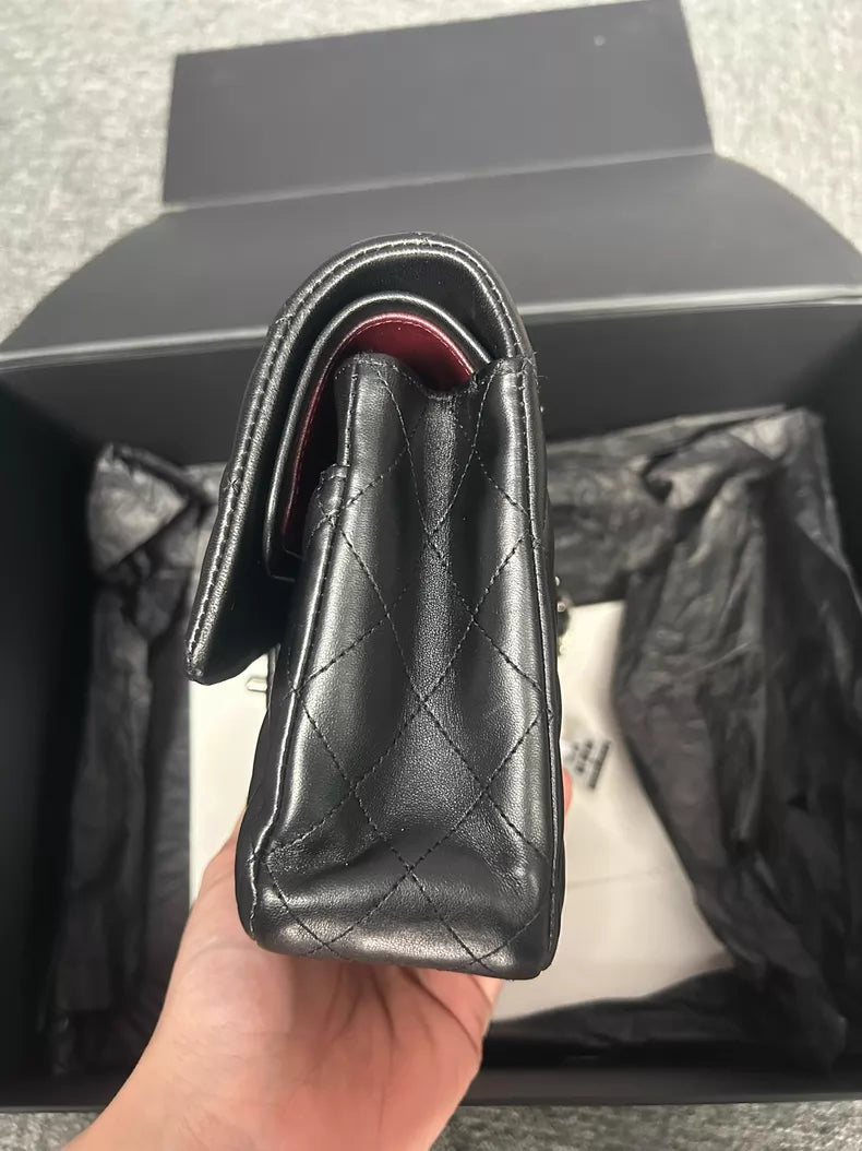 Chanel Chanel CF black silver hardware lambskin medium