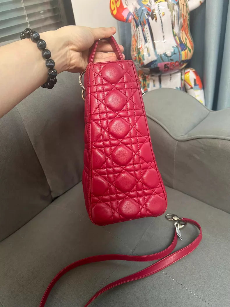 Dior Dior Lady Dior red lambskin
