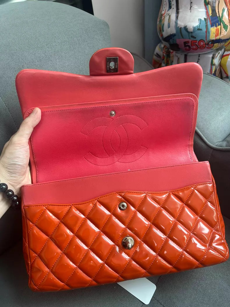 CHANEL Chanel CF Jumbo patent leather