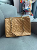 Chanel Chanel milk tea gold hardware pebbled leather leather GST
