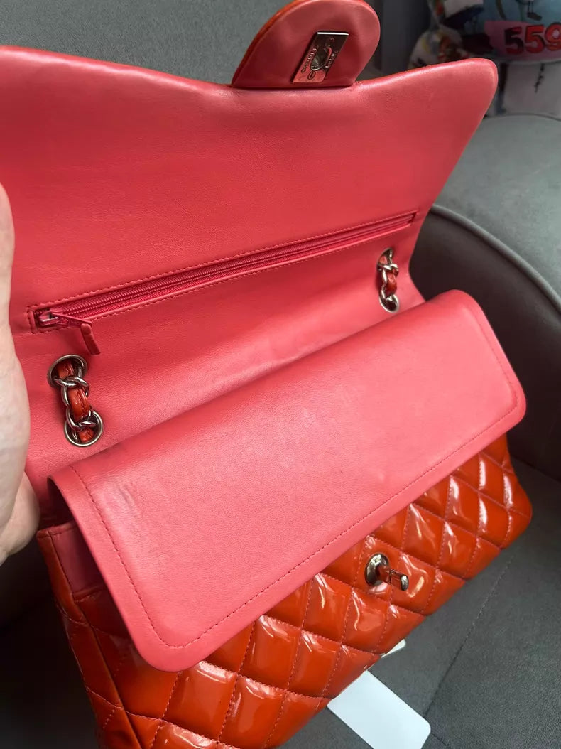 CHANEL Chanel CF Jumbo patent leather