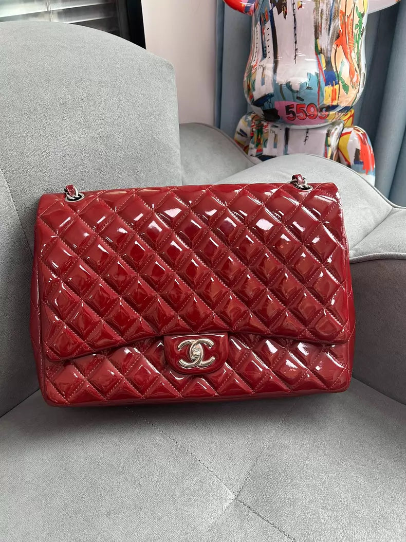 Chanel Chanel cf maxi red large patent leather 15