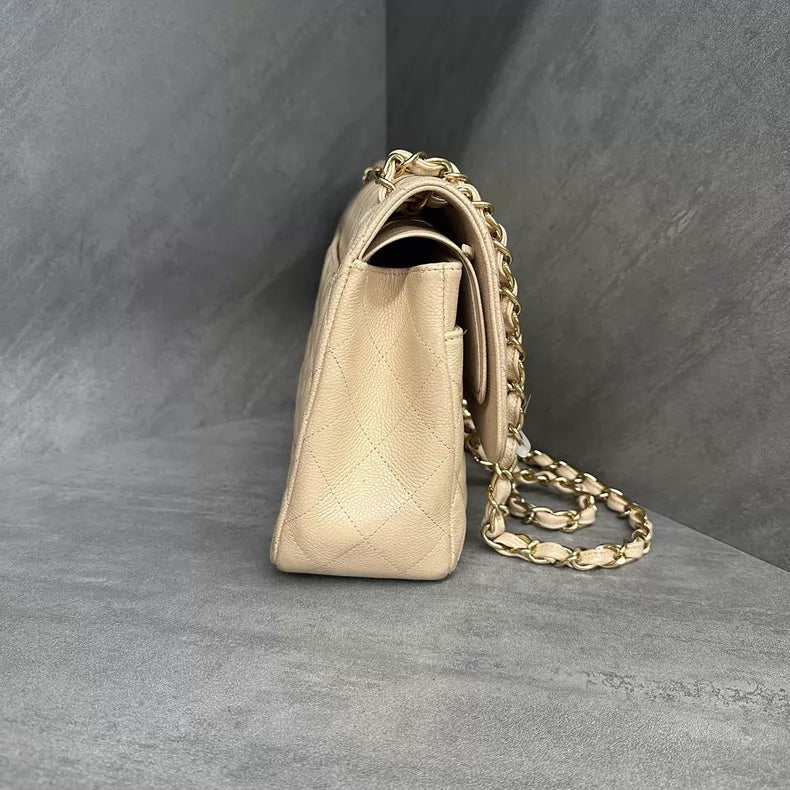 Chanel Chanel CF jumbo beige leather