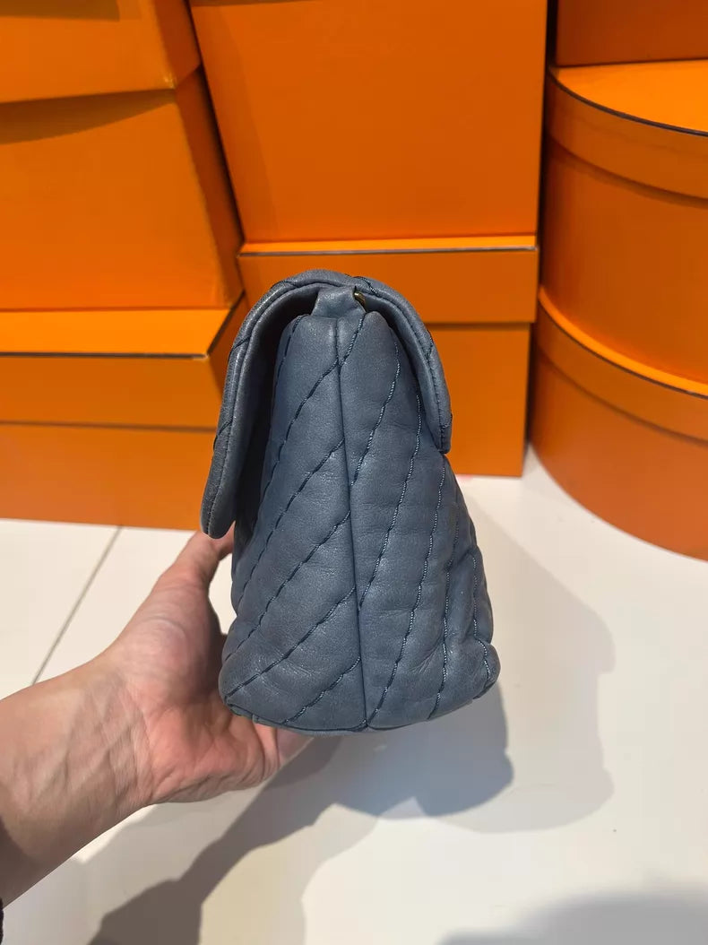 CHANEL Chanel CF blue lambskin 14