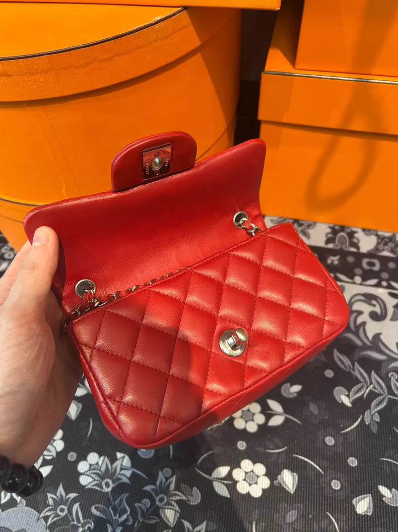 Chanel Chanel cf mini red lambskin 17